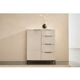 KOMMODE , 90/99,7/42 cm, 4 Schublade(n)  - Kaschmir/Schwarz, Design, Glas/Holzwerkstoff (90/99,7/42cm) - Novel