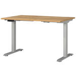 SCHREIBTISCH 120/80/72-118 cm  in Silberfarben, Eichefarben  - Eichefarben/Silberfarben, MODERN, Holzwerkstoff/Metall (120/80/72-118cm) - Novel