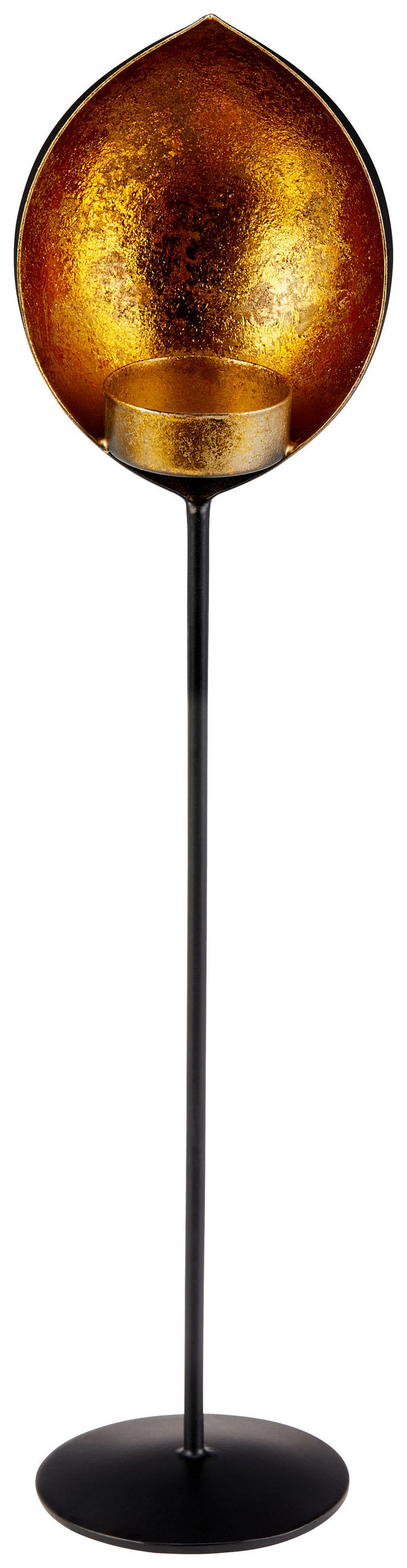 Teelichthalter Elodie Eisen Schwarz/goldf. Für 1 Teelicht