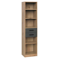 REGALELEMENT Graphitfarben, Eichefarben  - Eichefarben/Graphitfarben, Design, Holzwerkstoff (47/198/38cm) - MID.YOU