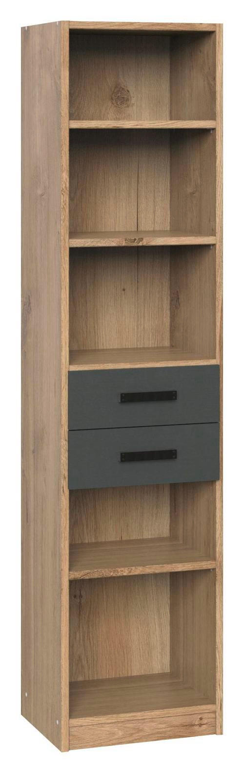 MID.YOU REGÁLOVÝ DIEL, grafitová, farba duba, 47/198/38 cm