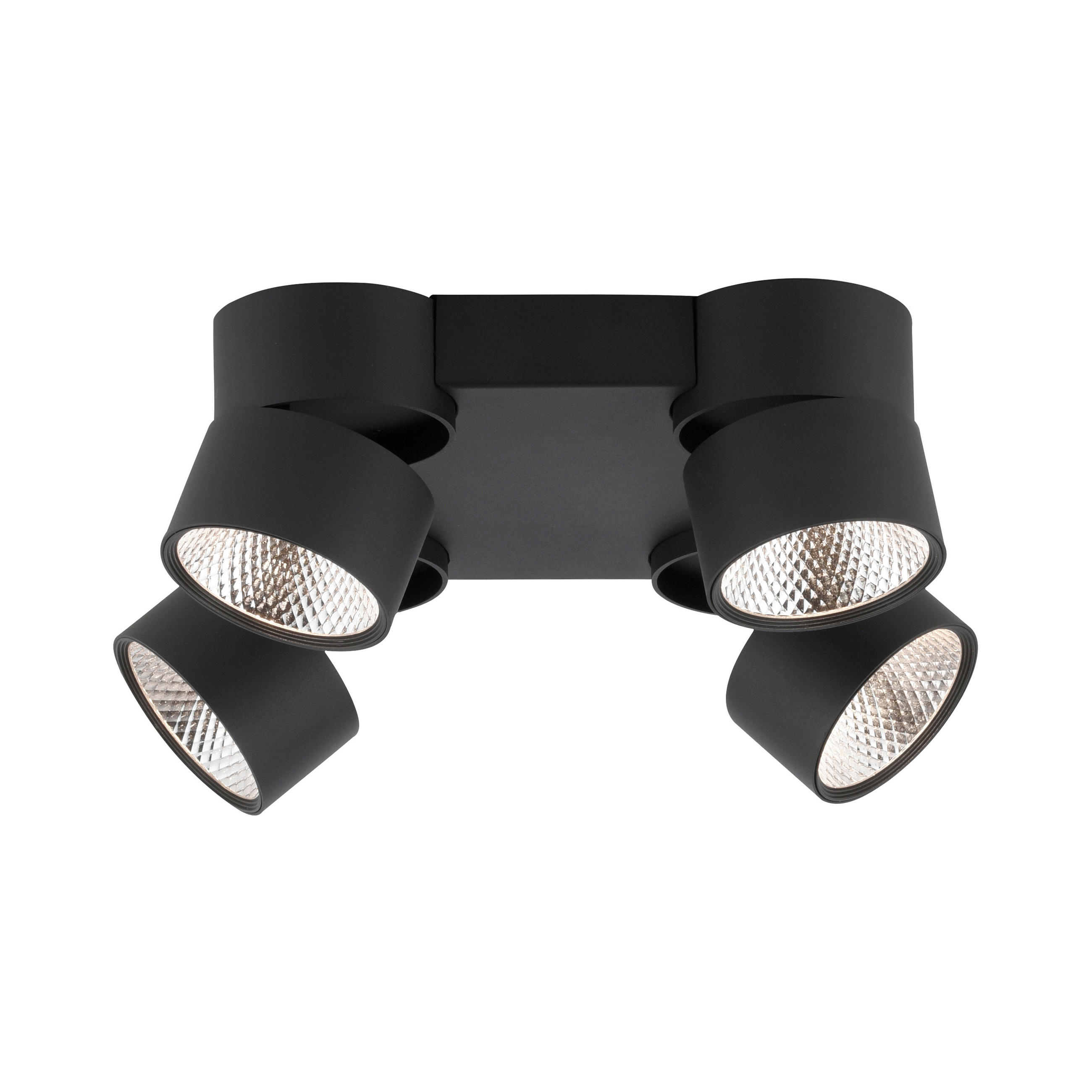 LED-DECKENLEUCHTE 40.5/40.5/15.5 cm   - Schwarz, Basics, Kunststoff/Metall (40.5/40.5/15.5cm) - Neuhaus PURE