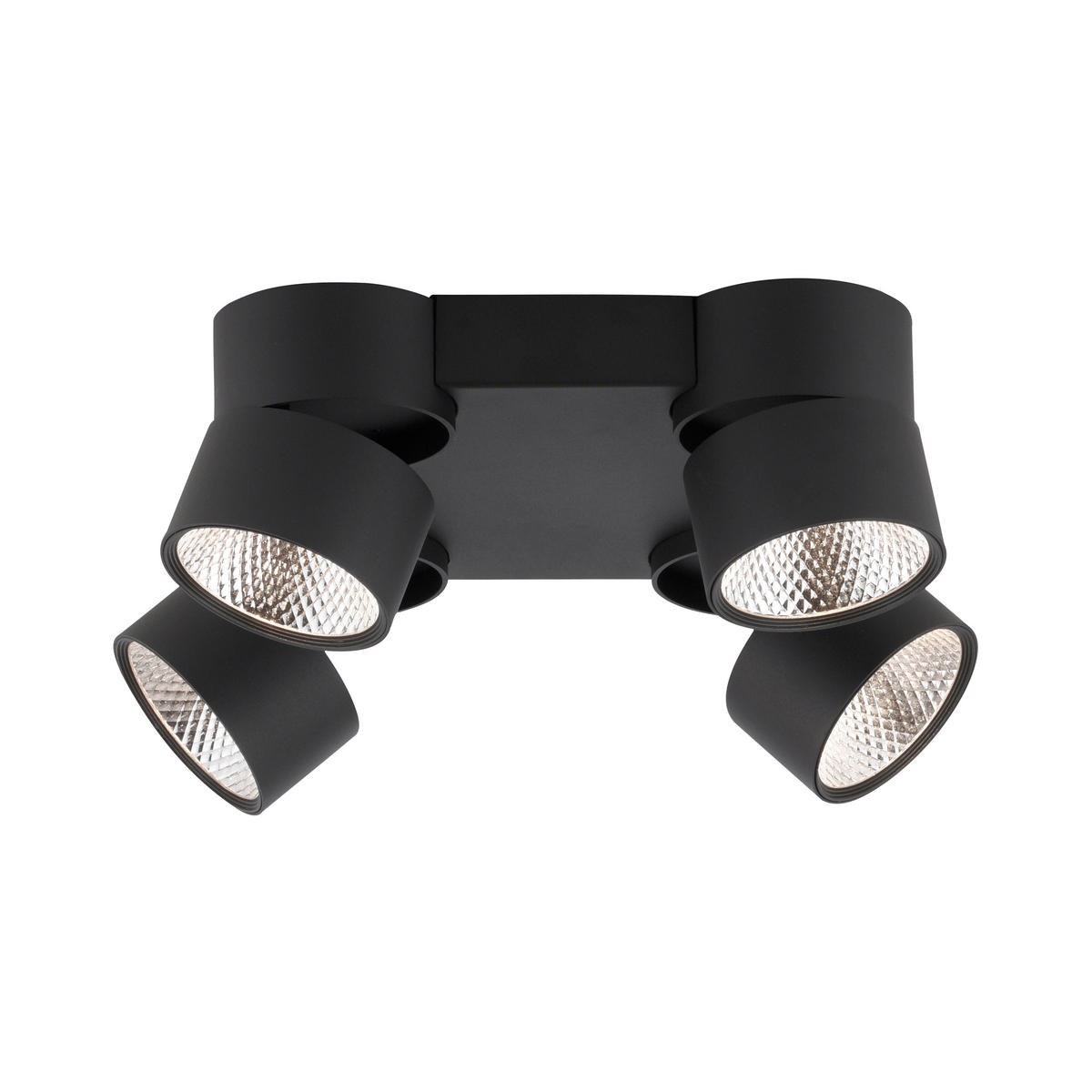 LED-DECKENLEUCHTE 40.5/40.5/15.5 cm   - Schwarz, Basics, Kunststoff/Metall (40.5/40.5/15.5cm) - Neuhaus PURE