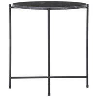 ODKLÁDACÍ STOLEK, černá, bílá - bílá/černá, Trend, kov/kámen (42/42/45cm) - Carryhome