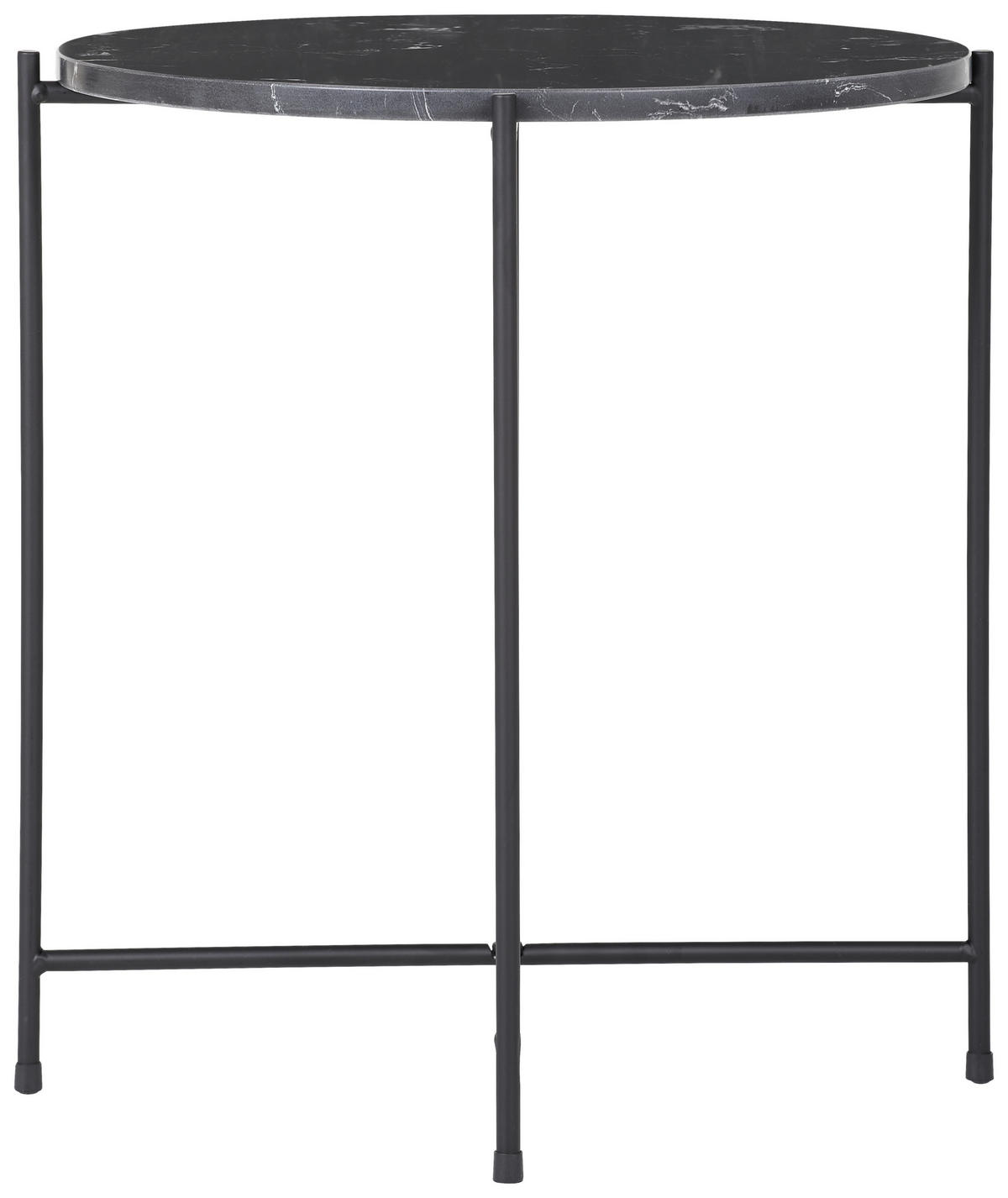 ODKLÁDACÍ STOLEK, černá, bílá - bílá/černá, Trend, kov/kámen (42/42/45cm) - Carryhome