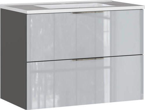 WASCHBECKENUNTERSCHRANK 81/61/47 cm  - Chromfarben/Silberfarben, MODERN, Glas/Holzwerkstoff (81/61/47cm) - Xora