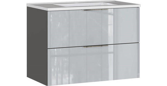 WASCHBECKENUNTERSCHRANK 81/61/47 cm - Chromfarben/Silberfarben, MODERN, Glas/Holzwerkstoff (81/61/47cm) - Xora