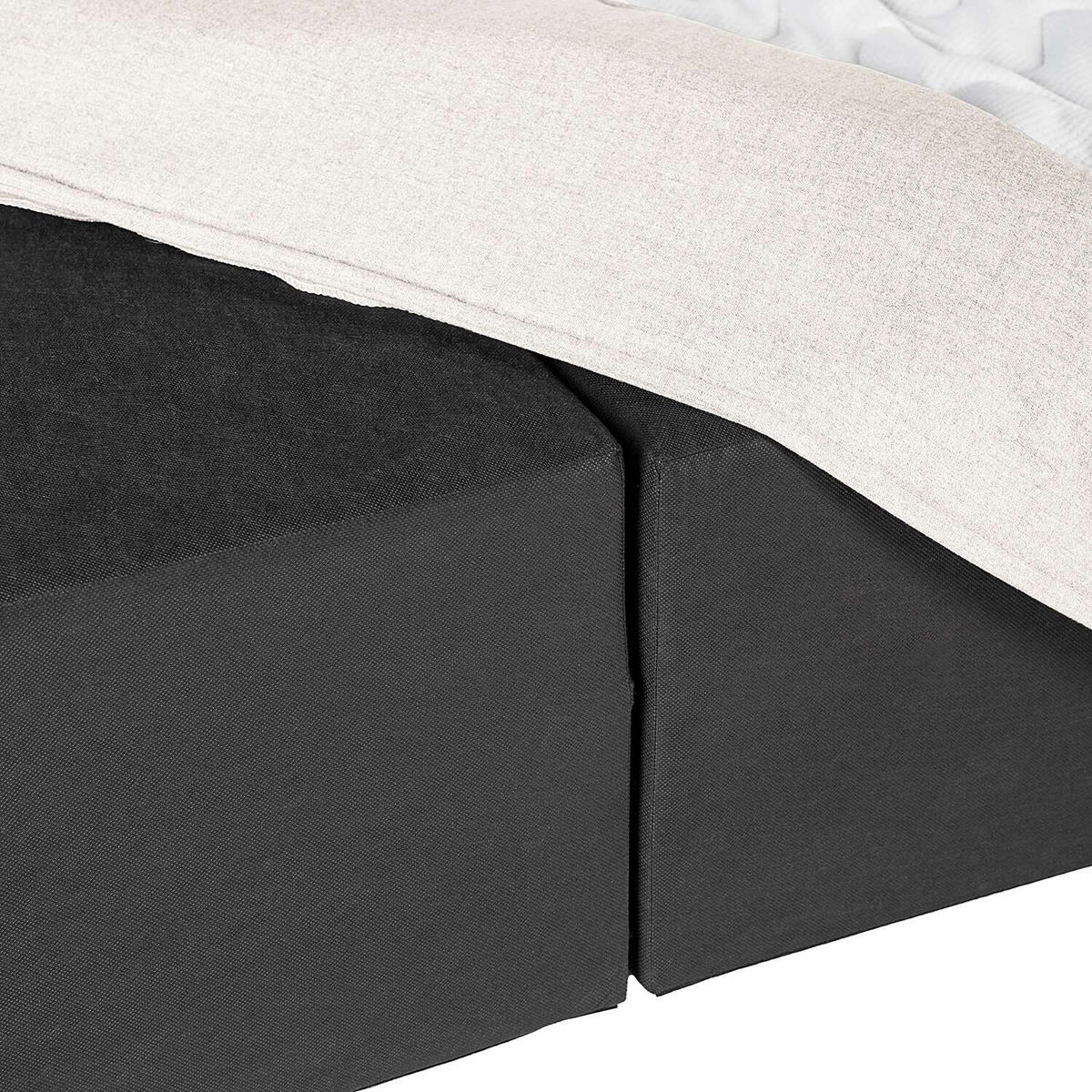 BOXSPRINGBETT 160/220 cm  in Creme  - Creme/Schwarz, Design, Textil (160/220cm) - home24