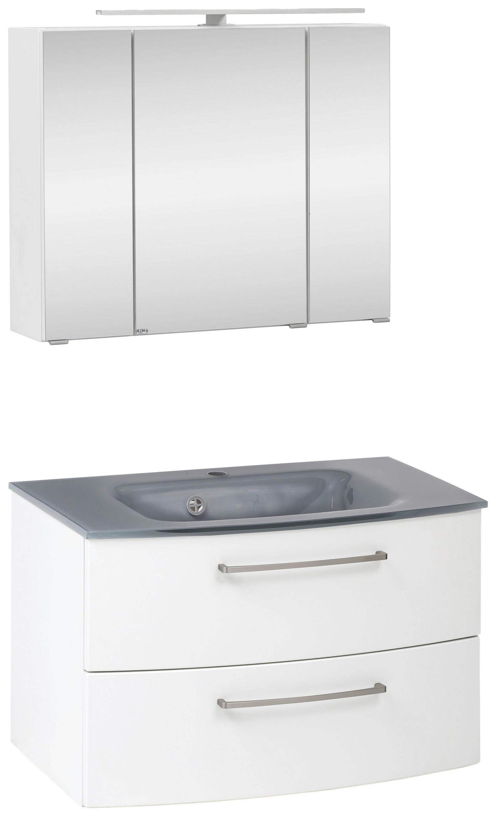 Badmöbel-set 3-tlg. Inkl. Led Stockholm 80cm Grau