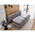 BOXSPRINGSOFA  mit Schlafen auf Sitzhöhe, Stoffauswahl, Liegefunktion, Rücken echt Flachgewebe Grau  - Schwarz/Grau, Design, Textil/Metall (204/93/100cm) - Novel