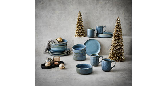 KOMBISERVICE Marbella 20-teilig  - Blau, Trend, Keramik - Novel