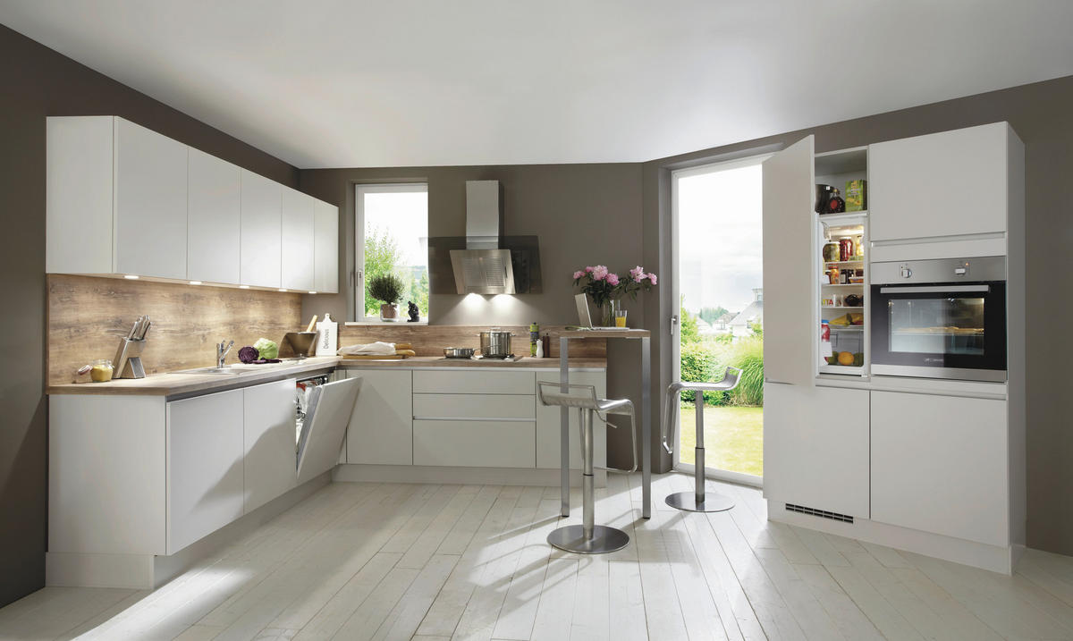 EINBAUKÜCHE 615  - Sandfarben, Design, Holzwerkstoff - Celina