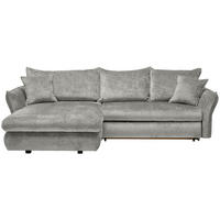ECKSOFA in Chenille Silberfarben  - Silberfarben/Schwarz, Konventionell, Kunststoff/Textil (275/180cm) - Stylife