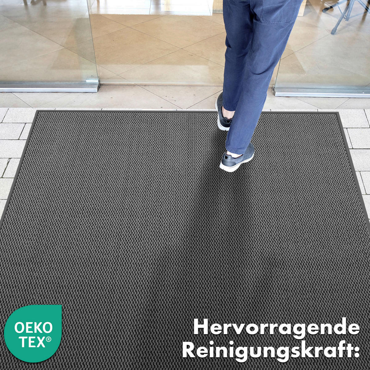 SCHMUTZFANGMATTE - Anthrazit, Basics, Kunststoff/Textil (80/120cm) - Floordirekt