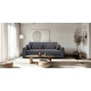 3-SITZER-SOFA MEGA Cord Dunkelgrau  - Dunkelgrau/Schwarz, Design, Textil (252/94/126cm) - MID.YOU