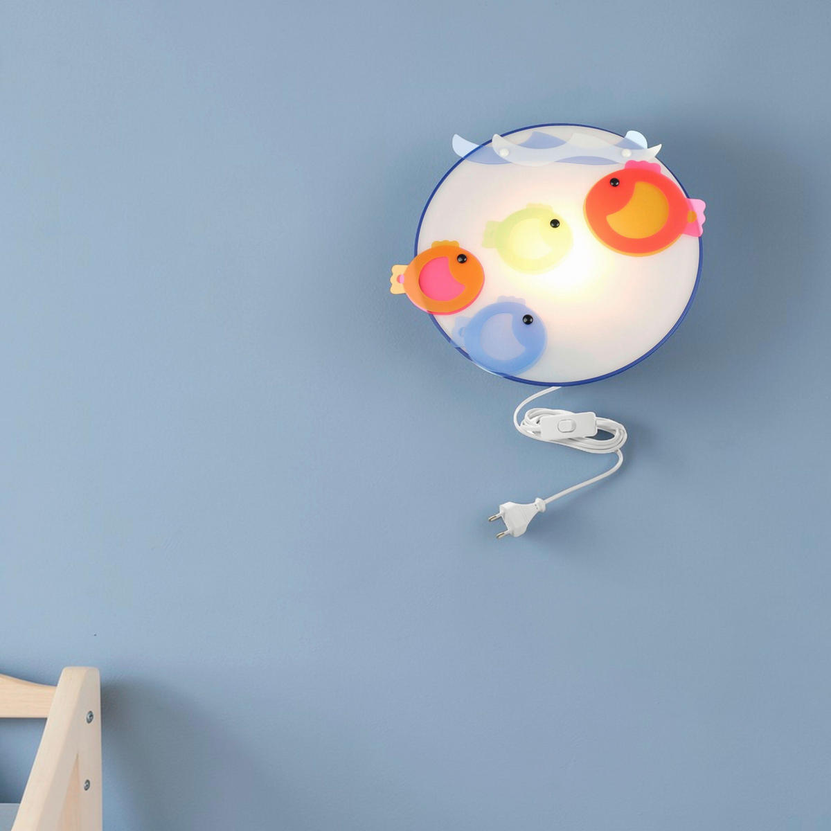 KINDERWANDLEUCHTE Fische 25/25/8 cm  - Blau/Multicolor, Trend, Kunststoff (25/25/8cm) - Niermann