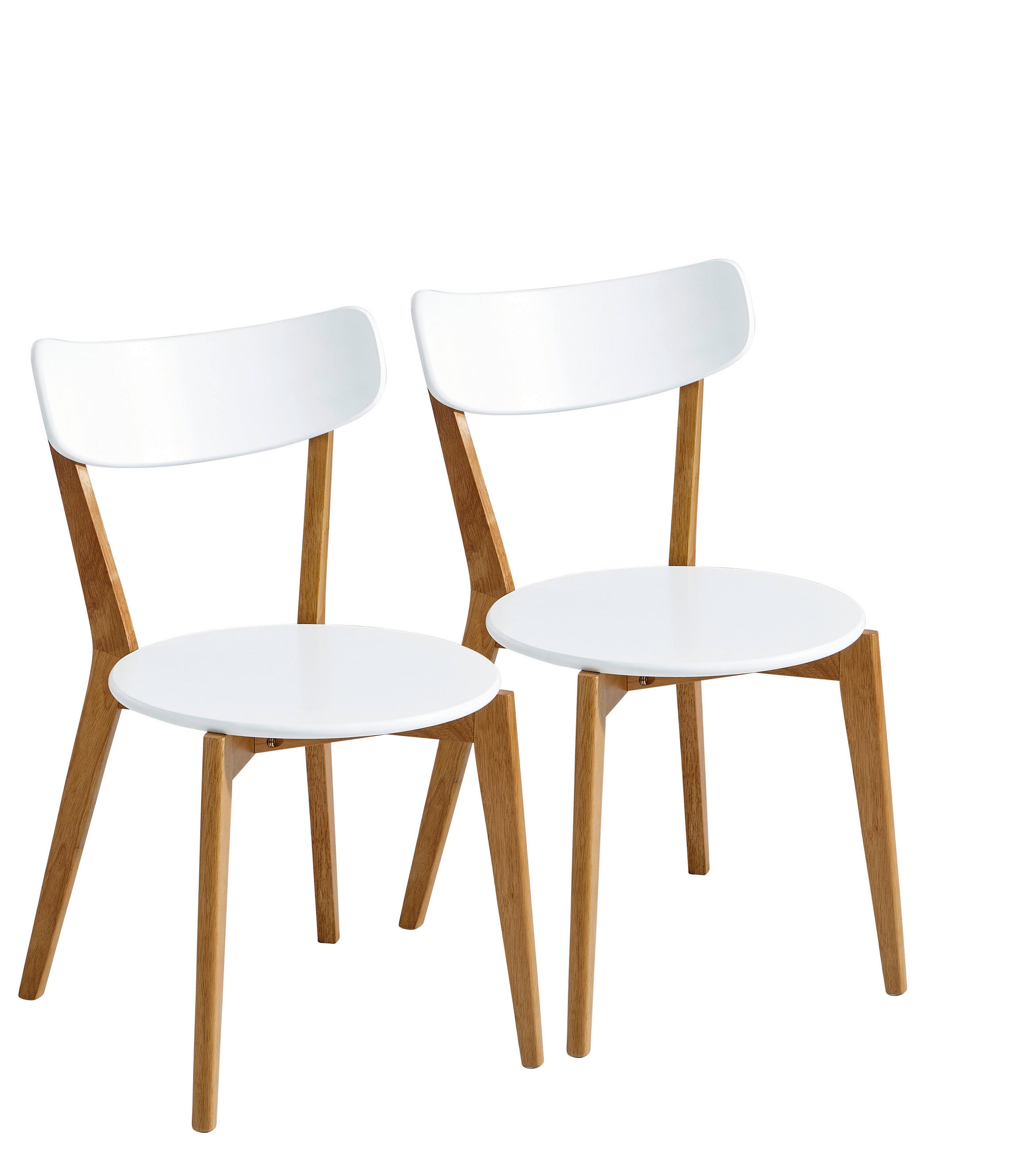 STUHL-SET 2 Stück in - Naturfarben/Weiß, Design, Holz (46/78/55,5cm) - Livetastic