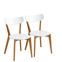 SET DE SCAUNE in lemn culoare natur, alb  - alb/culoare natur, Design, lemn (46/78/55,5cm) - Livetastic
