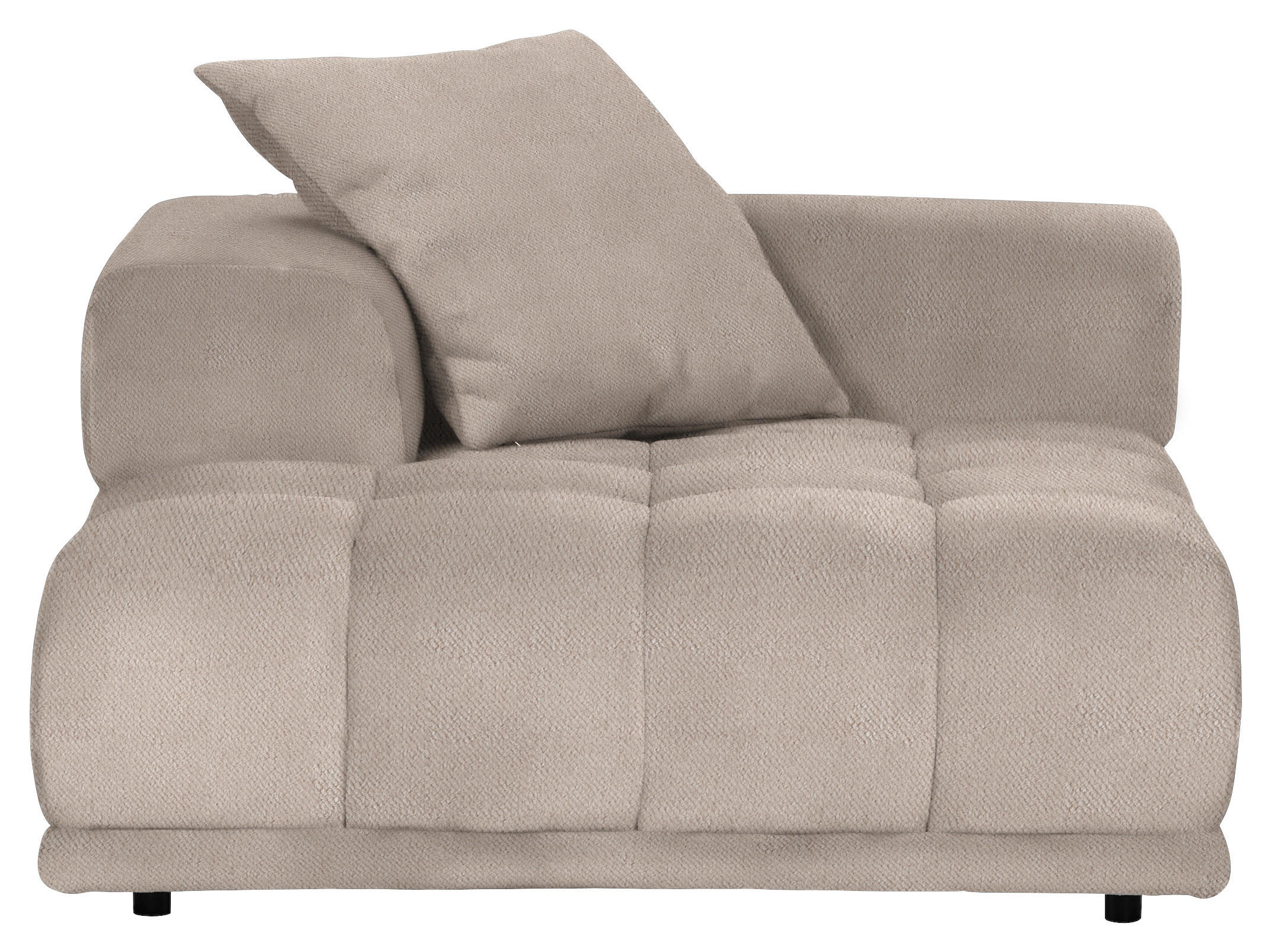 SOFAELEMENT in Flachgewebe Beige  - Beige/Schwarz, KONVENTIONELL, Kunststoff/Textil (125/66/155cm) - Carryhome