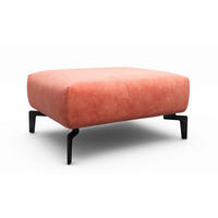 HOCKER Samt Rosa  - Schwarz/Rosa, Design, Textil/Metall (90/70/46cm) - SENSOO