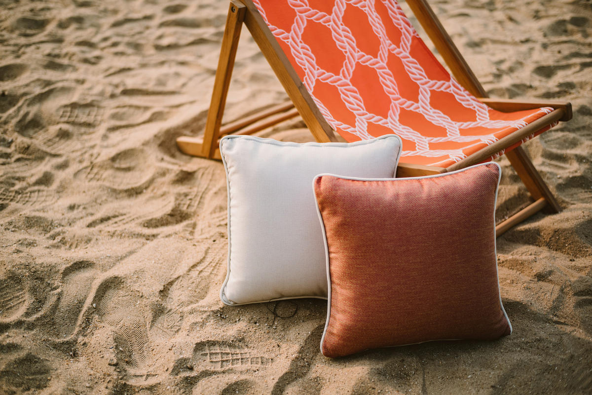 OUTDOORPOUF in  Uni  - Hellgrau, Basics, Textil (45/45cm)