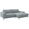 ECKSOFA  in Flachgewebe Hellblau  253/177 cm  - Schwarz/Hellblau, Design, Textil/Metall (253/177cm) - Dieter Knoll