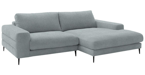 ECKSOFA  in Flachgewebe Hellblau  253/177 cm  - Schwarz/Hellblau, Design, Textil/Metall (253/177cm) - Dieter Knoll