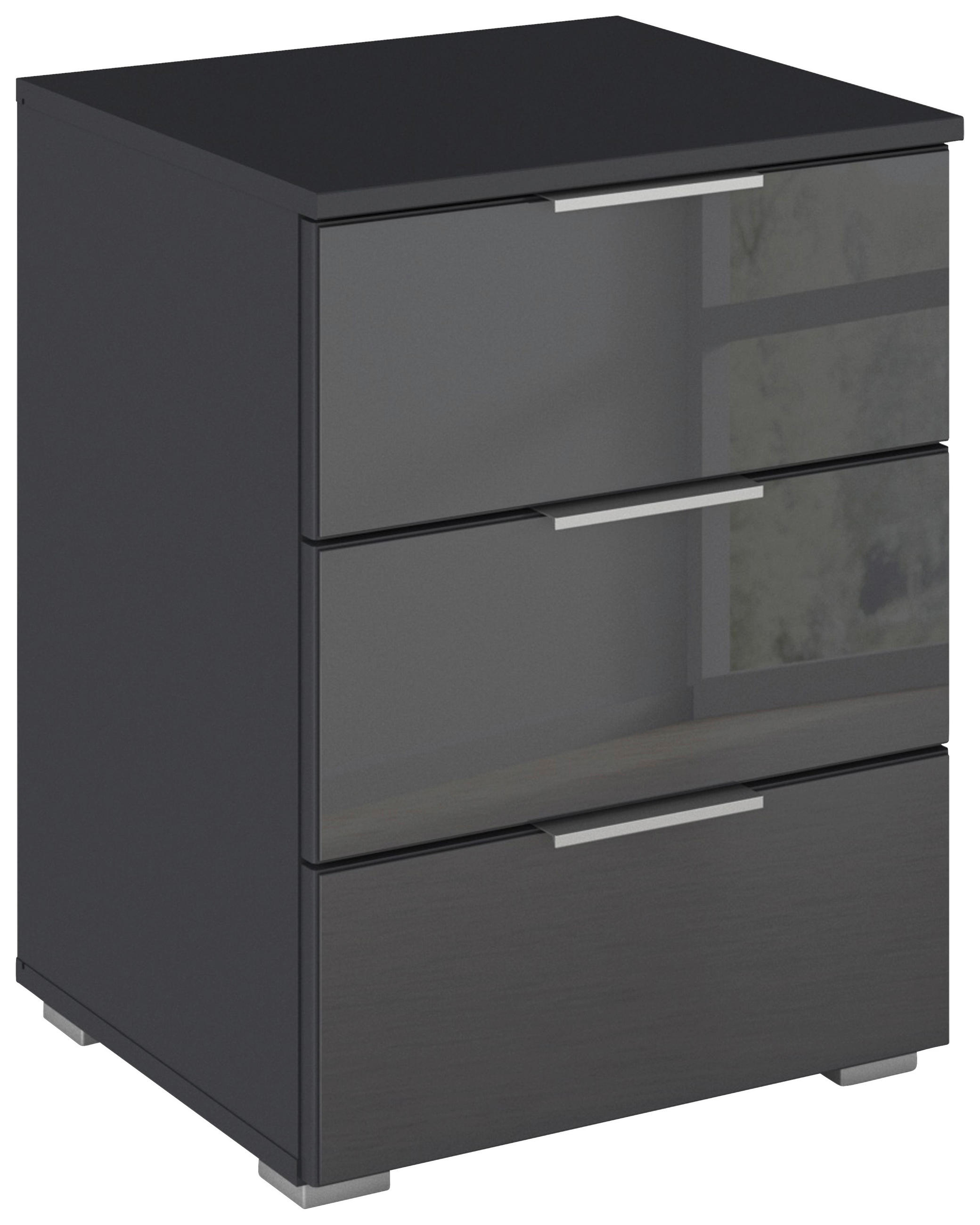 Nachkästchen Grau Metallic Dekor H: 62 Cm, Mars 3l-Glas