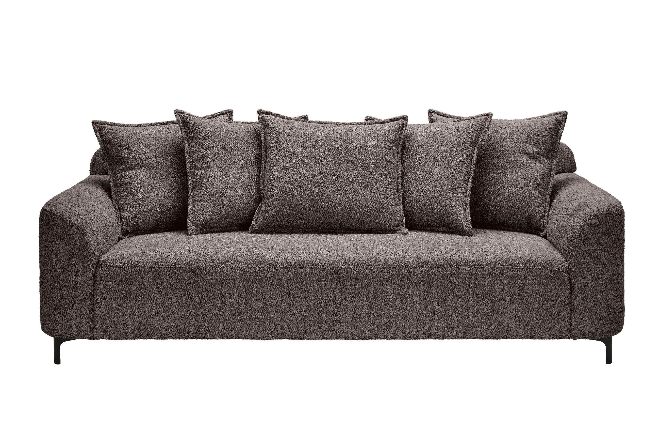 3-SITZER-SOFA Chenille Anthrazit  - Anthrazit/Schwarz, KONVENTIONELL, Textil/Metall (228/84/99cm) - Carryhome