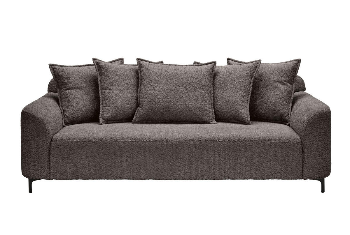 3-SITZER-SOFA Chenille Anthrazit  - Anthrazit/Schwarz, KONVENTIONELL, Textil/Metall (228/84/99cm) - Carryhome