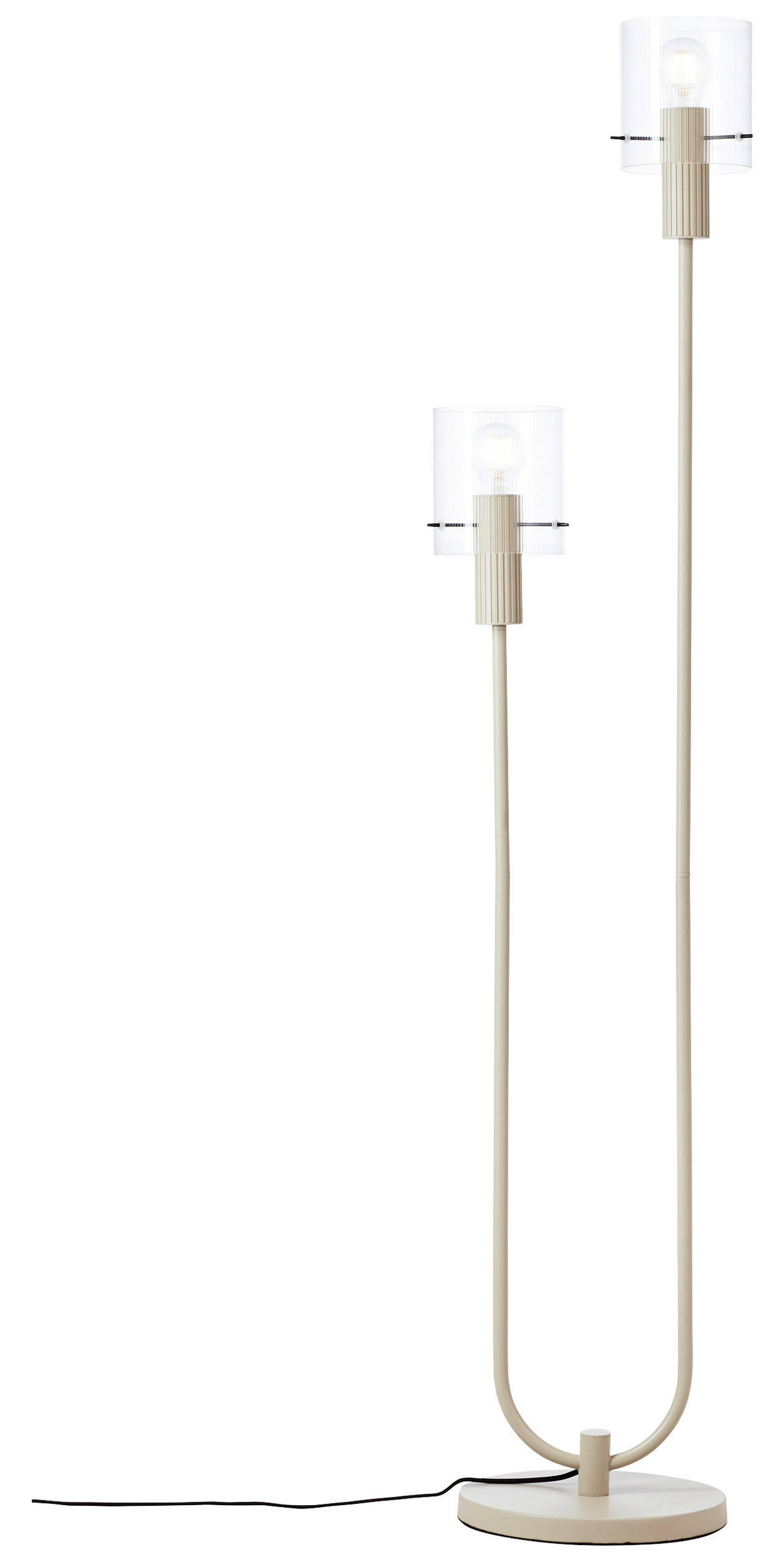 STEHLEUCHTE - Transparent/Beige, Konventionell, Glas/Metall (28/152cm) - Dieter Knoll