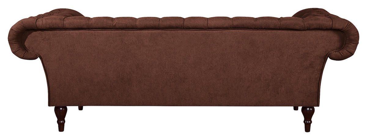 3-SITZER-SOFA Mikrofaser Braun  - Braun/Cappuccino, Design, Holz/Textil (232/79/97cm) - Livetastic