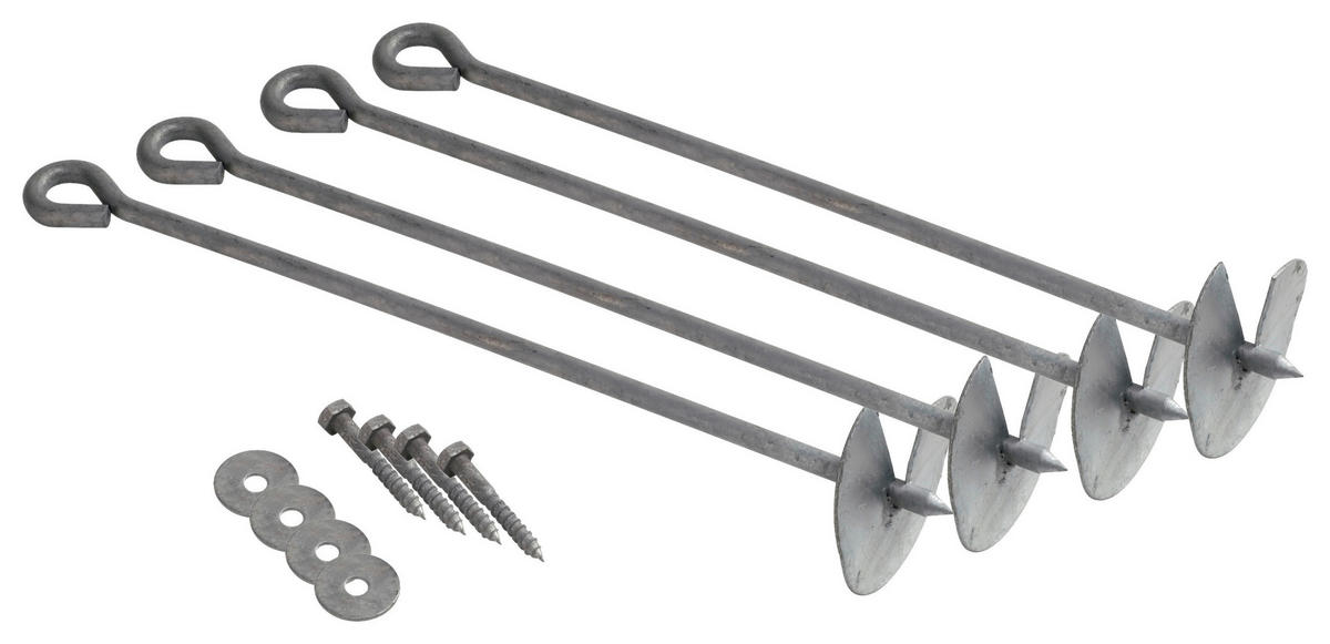 VERANKERUNGSSET A030.077.00  - Grau, KONVENTIONELL, Metall (22/13/18cm) - Ambia Garden