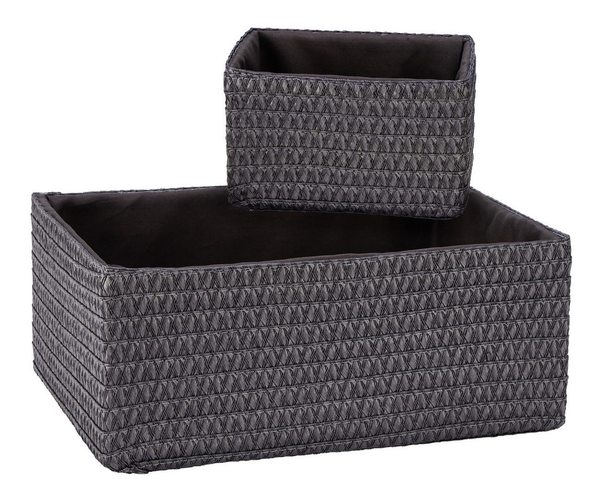 REGALKORB 19/15/12 cm  - Braun, Basics, Kunststoff/Textil (19/15/12cm) - Landscape