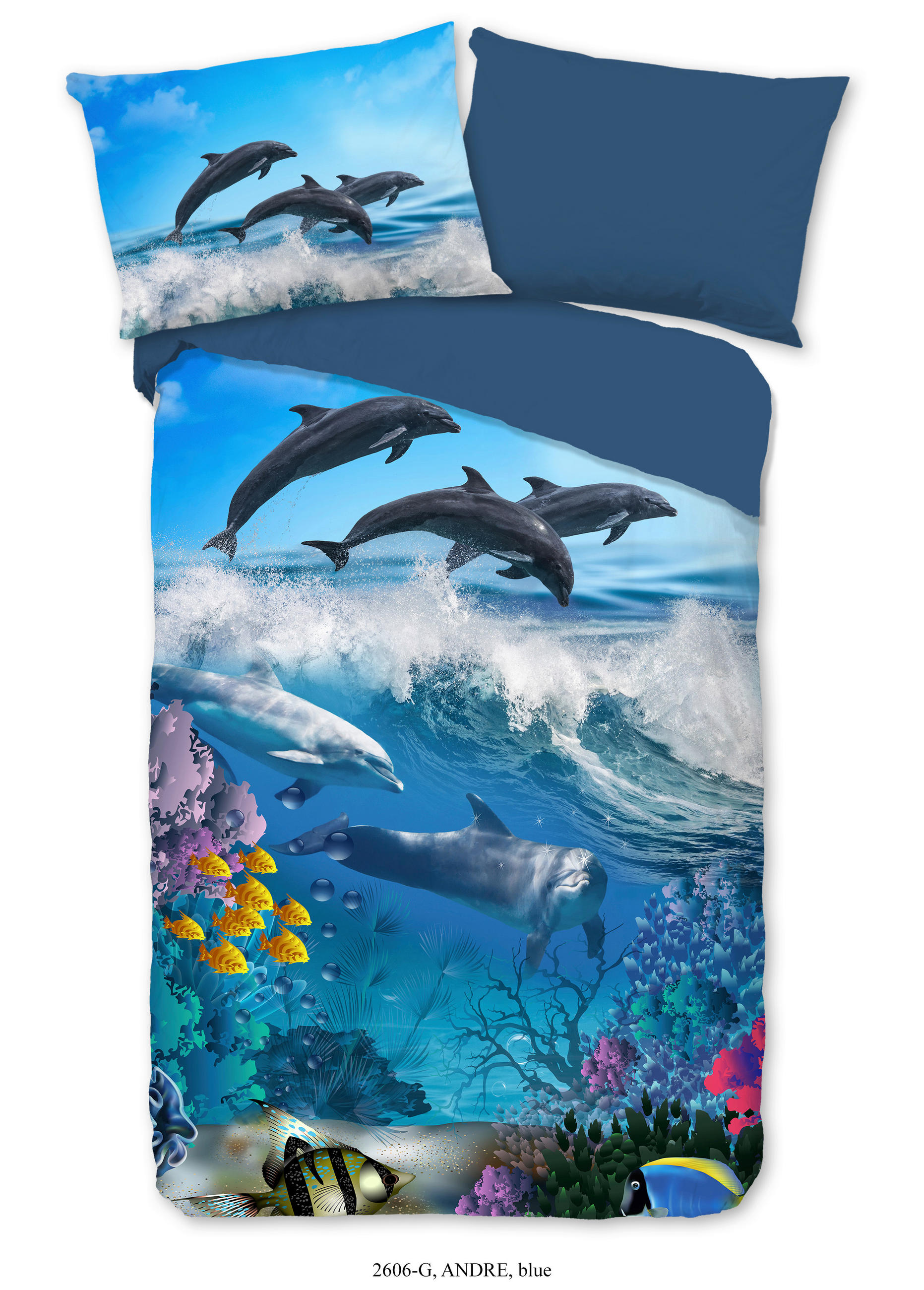 Kinderbettwäsche 140x200 Cm André Delfin Baumwolle