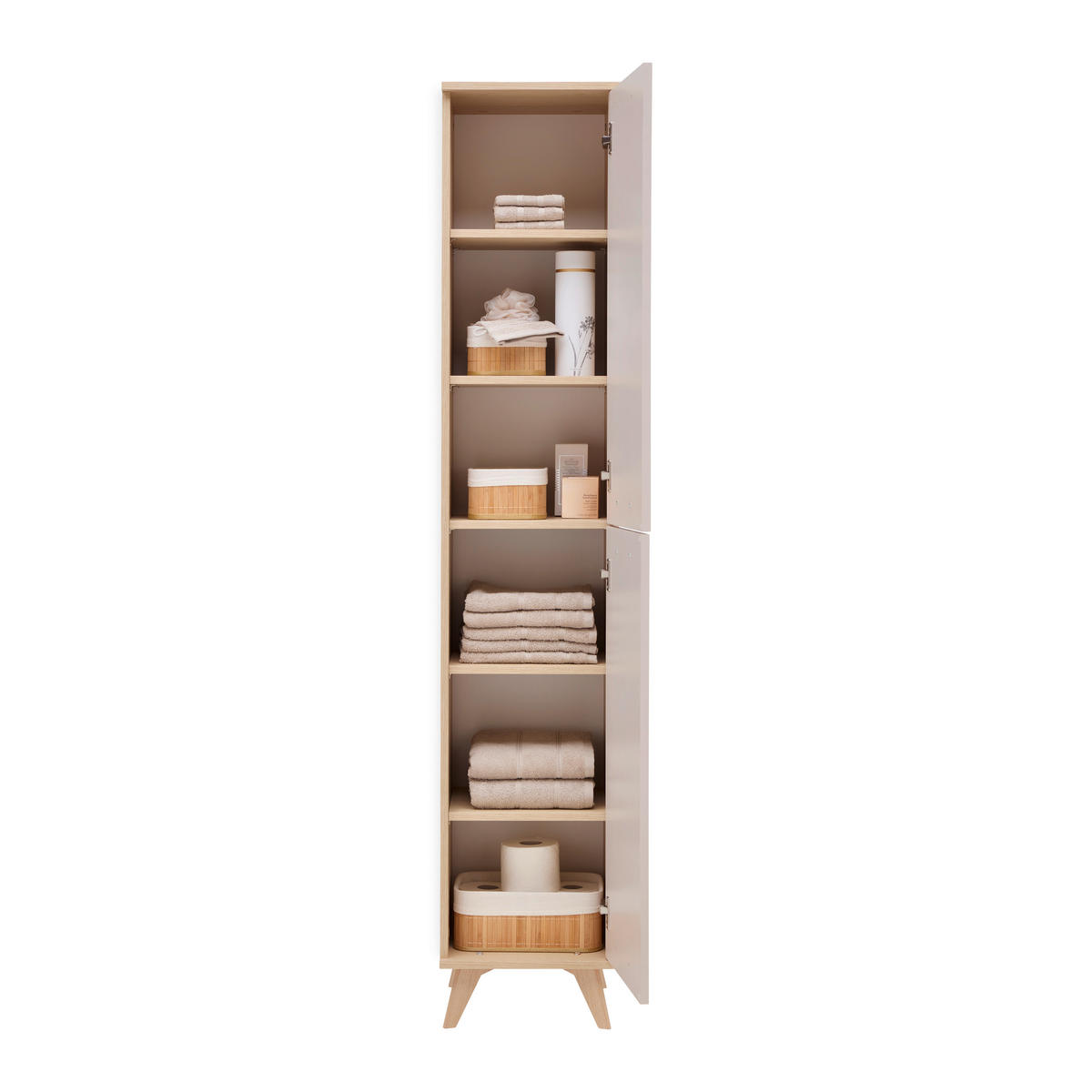 HÖGSKÅP  - kashmir/ekfärgad, Modern, trämaterial/plast (35/185/35cm) - Best Price