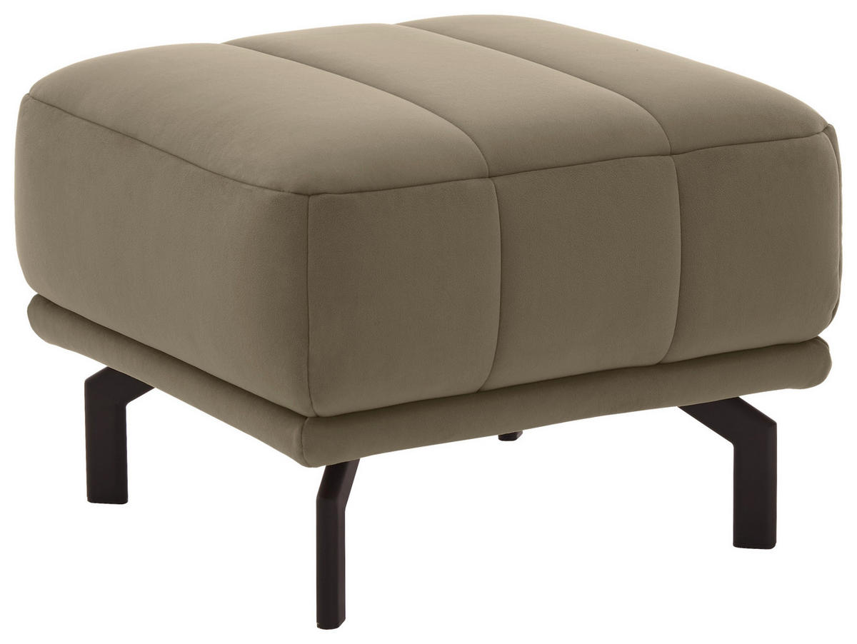ECKSOFA in Velours Graubraun  - Graubraun/Schwarz, Design, Textil/Metall (195/293cm) - Beldomo Style