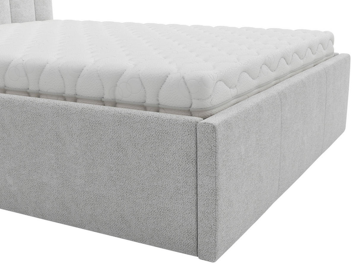 POLSTERBETT Matratze, Lattenrost, Bettkasten Hellgrau 140/200 cm  - Hellgrau, Trend, Holz/Textil (140/200cm) - Boxxx