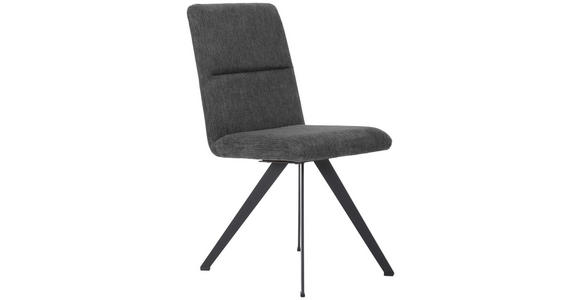 STUHL Webstoff Dunkelgrau, Schwarz - Dunkelgrau/Schwarz, Design, Textil/Metall (45/91/61cm) - Novel