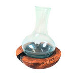 VASE 30 cm  - Klar/Ecru, Natur, Glas/Holz (25/30cm) - Ambia Home