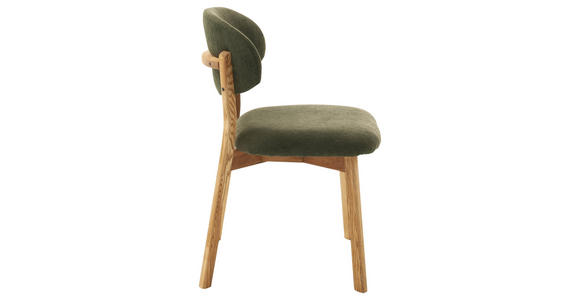 STUHL in Holz, Textil Olivgrün, Wildeiche  - Wildeiche/Olivgrün, KONVENTIONELL, Holz/Textil (50/82/57cm) - Venda