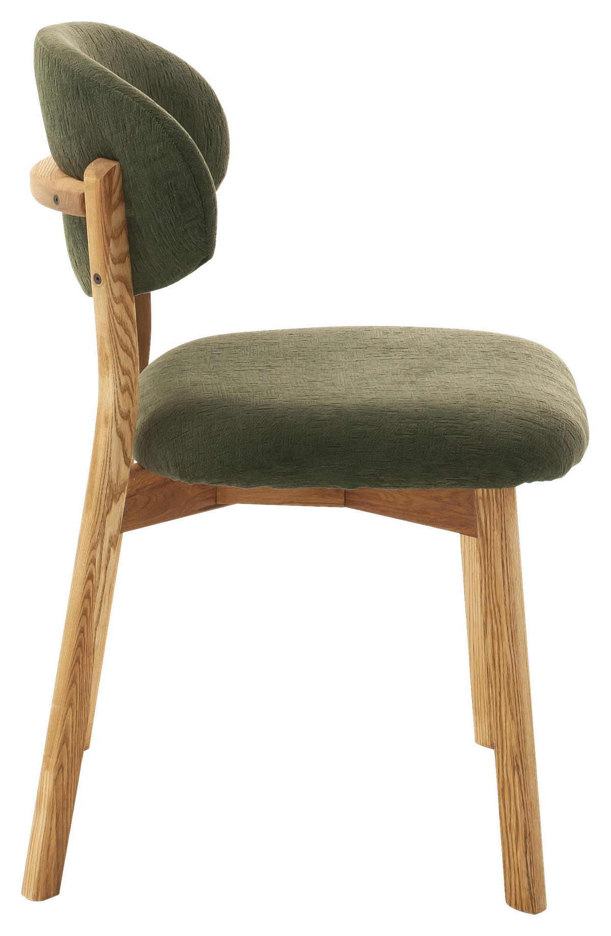 STUHL in Holz, Textil Olivgrün, Wildeiche  - Wildeiche/Olivgrün, KONVENTIONELL, Holz/Textil (50/82/57cm) - Venda