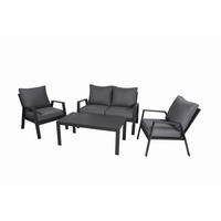 GARTENSET Aluminium  - Anthrazit/Grau, Basics, Kunststoff/Textil - Gardenson