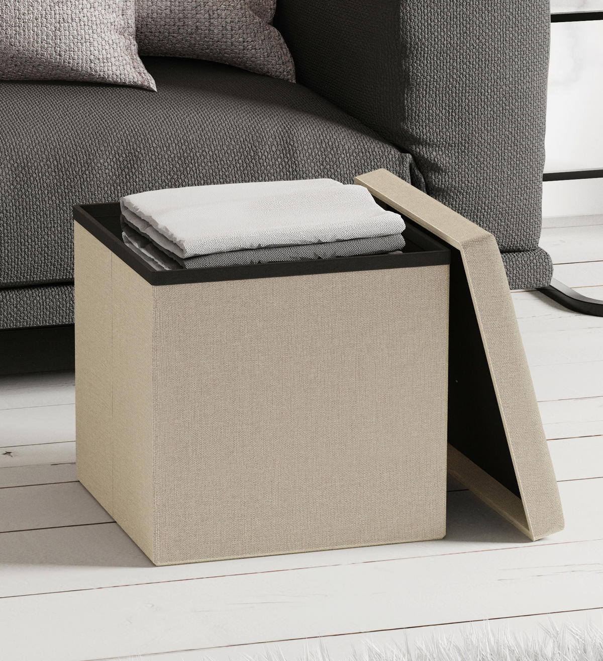 SITZBOX in Kunststoff, Holzwerkstoff Creme  - Creme, Basics, Holzwerkstoff/Kunststoff (38/38/38cm) - MID.YOU