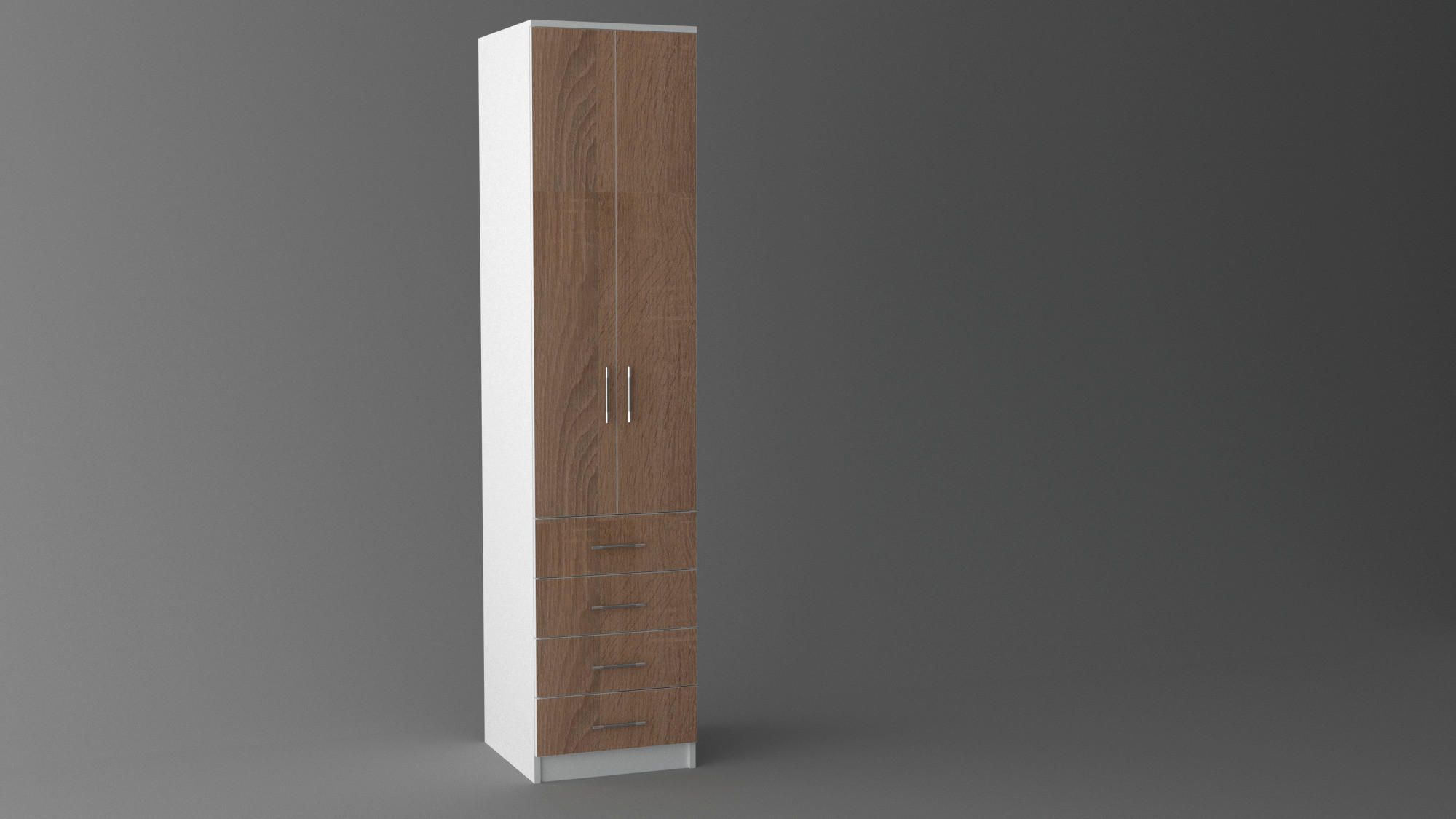 ORMAR SA HARMONIKA VRATIMA bela, sonoma hrast  51/220/55 cm  - sonoma hrast/siva, Konvencionalno, pločasti materijal/plastika (51/220/55cm) - Cantus