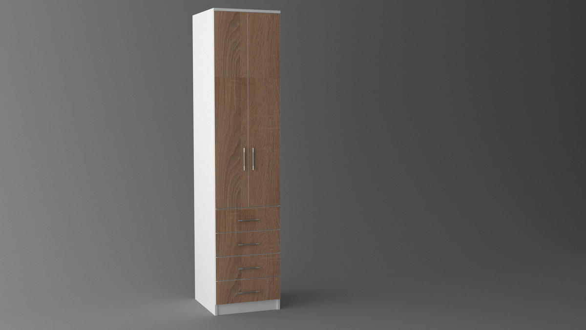 ORMAR SA HARMONIKA VRATIMA bela, sonoma hrast  51/220/55 cm  - sonoma hrast/siva, Konvencionalno, pločasti materijal/plastika (51/220/55cm) - Cantus