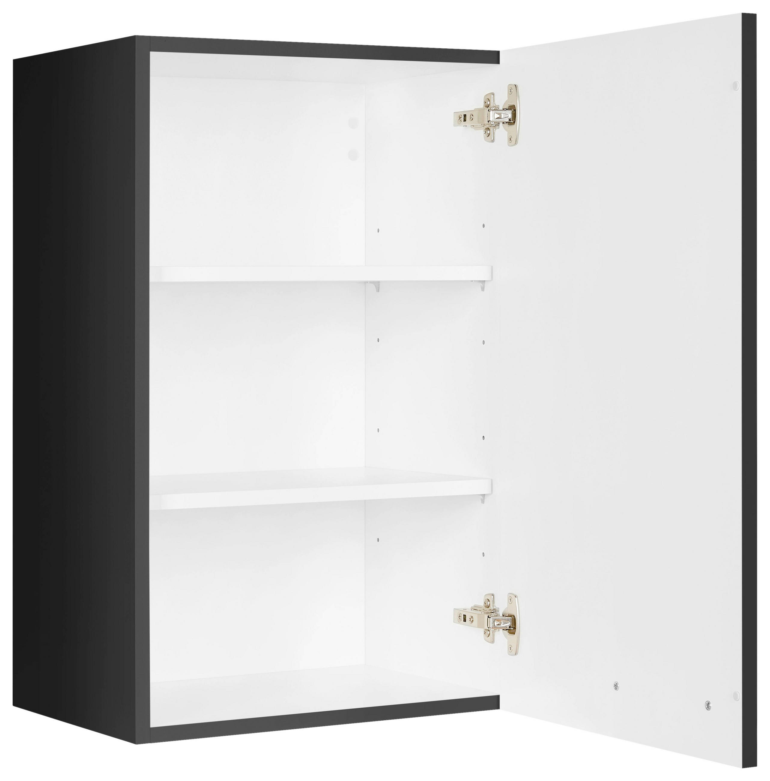 KÜCHENOBERSCHRANK 45/72/35 cm  in Schwarz  - Edelstahlfarben/Schwarz, MODERN, Holzwerkstoff (45/72/35cm) - Nobilia