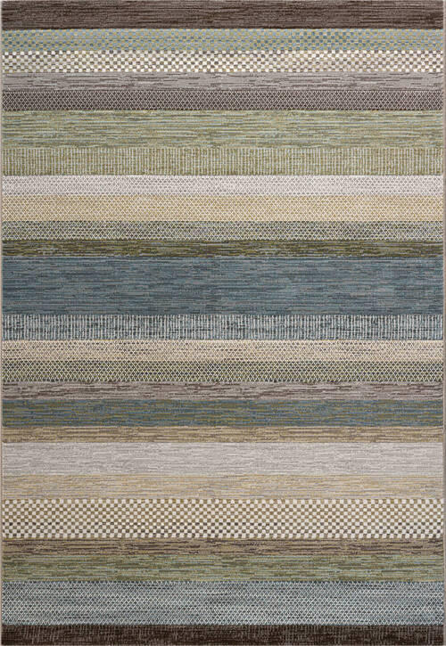 WEBTEPPICH 133/195 cm Argentum Blau, Braun, Grün  - Blau/Braun, KONVENTIONELL, Kunststoff/Textil (133/195cm)