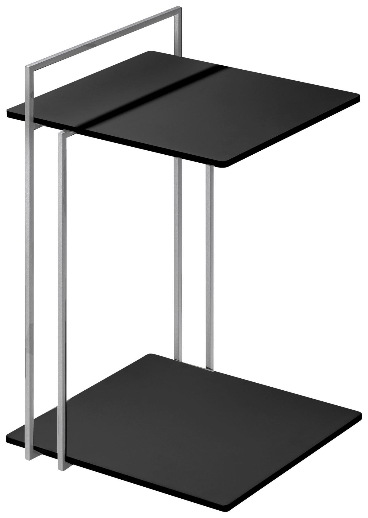 BEISTELLTISCH in Metall, Kunststoff 42/38/60 cm  - Chromfarben/Schwarz, Design, Kunststoff/Metall (42/38/60cm) - Bacher