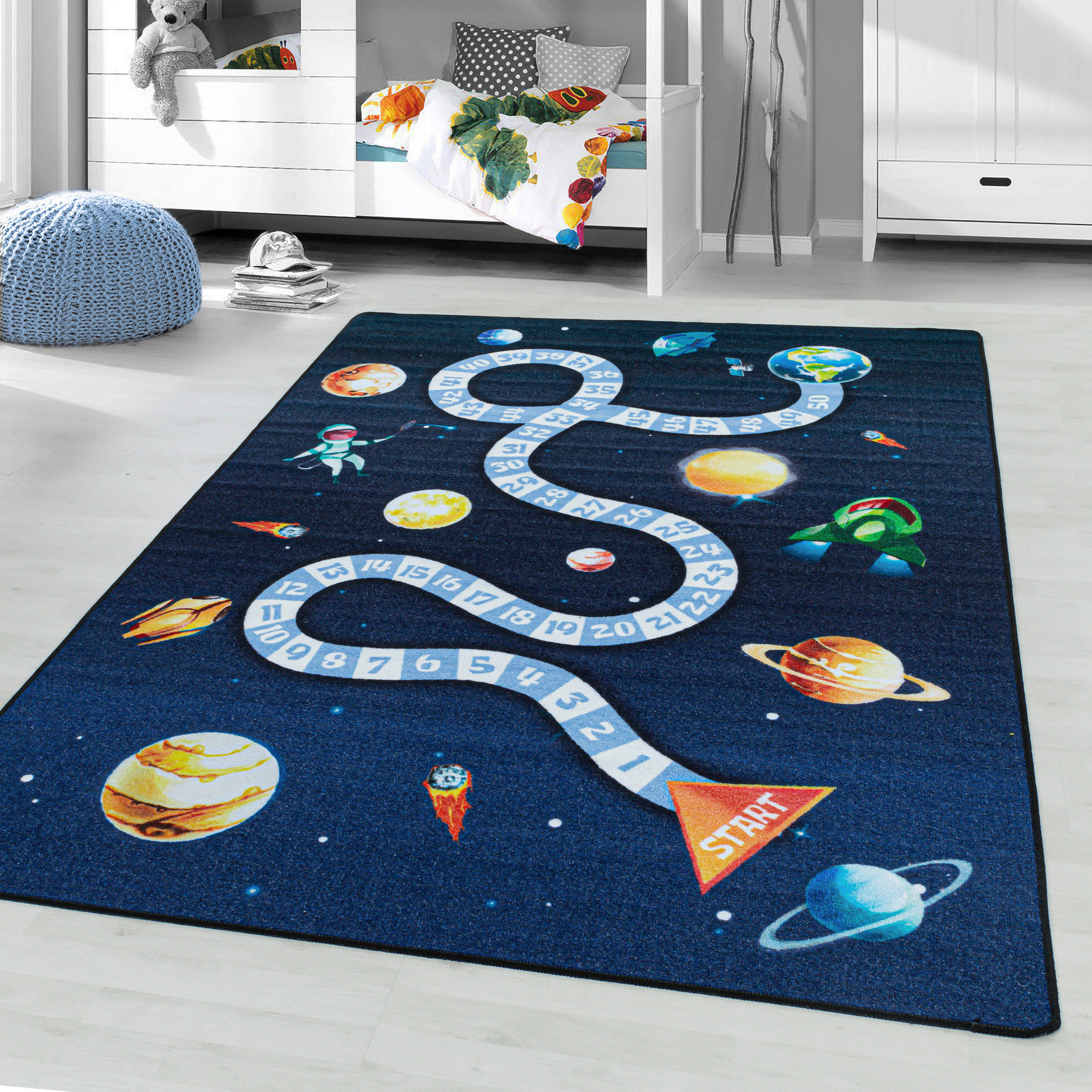 LEKMATTA 80/120 cm Play 2901 dunkelblau  - mörkblå, Trend, textil/plast (80/120cm)